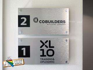 Wandborden RVS-look met opdruk en sierschroeven